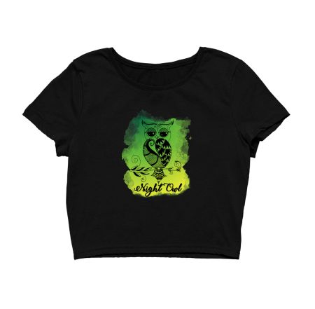 Night Owl Mandala Crop Top