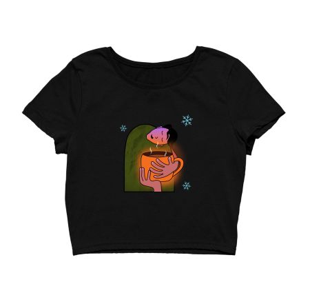 #chai_lovers . Warm graphic tee for winters. Crop Top