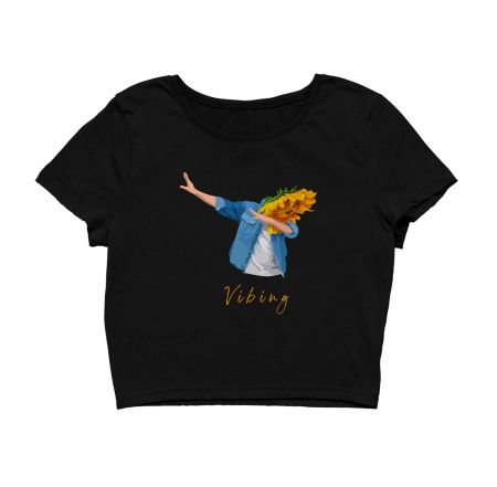 Vibing Yellow. Dabbing. Chilling Crop Top