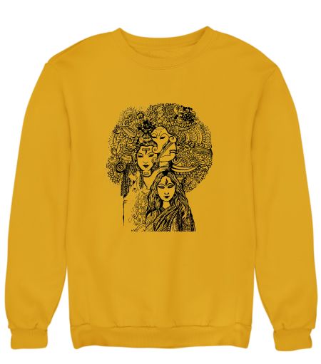 Madhubani Shiv Parvati & Ganesha Art Sweatshirt