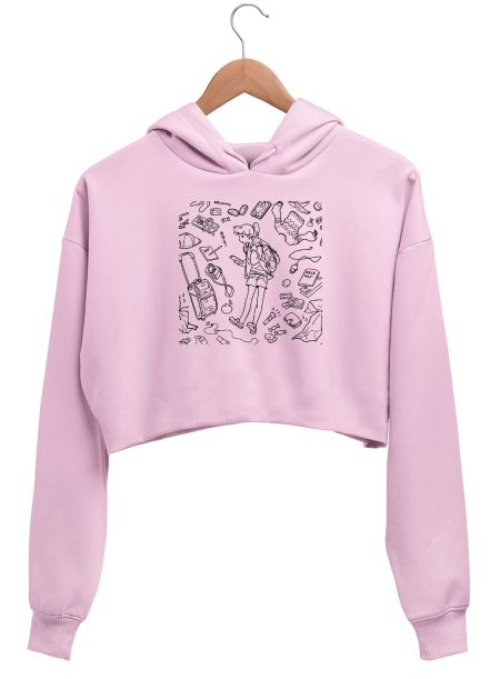 Travelling Girl of Dreams Crop Hoodie