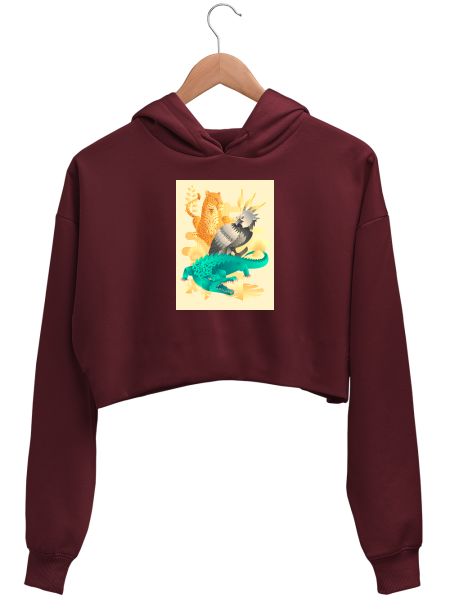 Animals Crop Hoodie