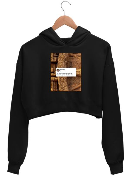 yearning shayari aesthetic Crop Hoodie