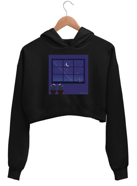 The Night View Crop Hoodie