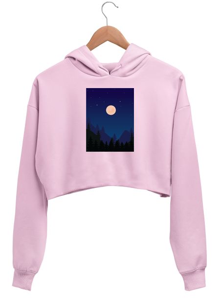 Night in the Forest Crop Hoodie