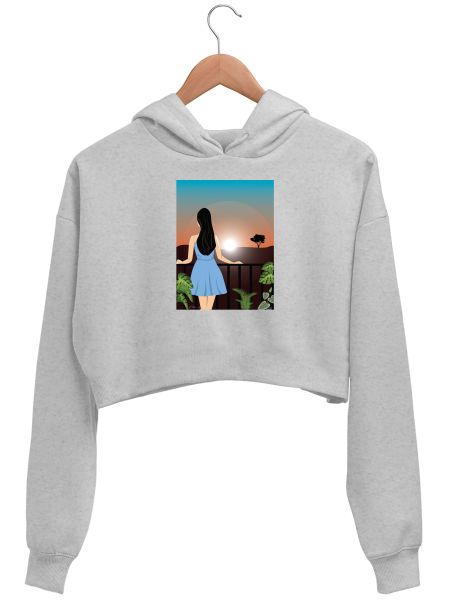  View from the balcony Crop Hoodie