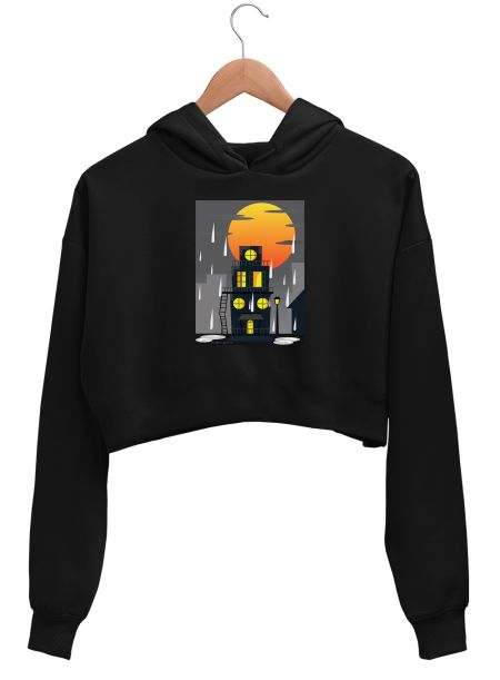 A haunted House Crop Hoodie