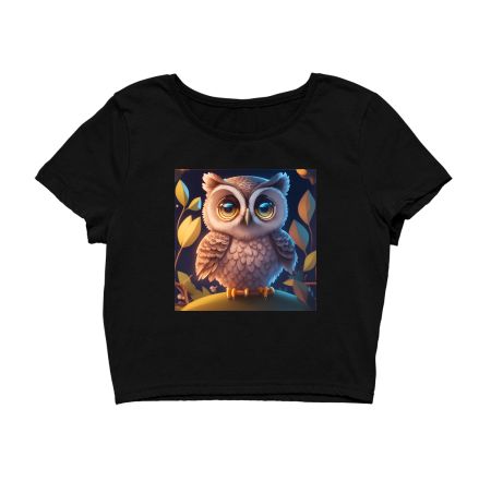 cute owl illustration Crop Top