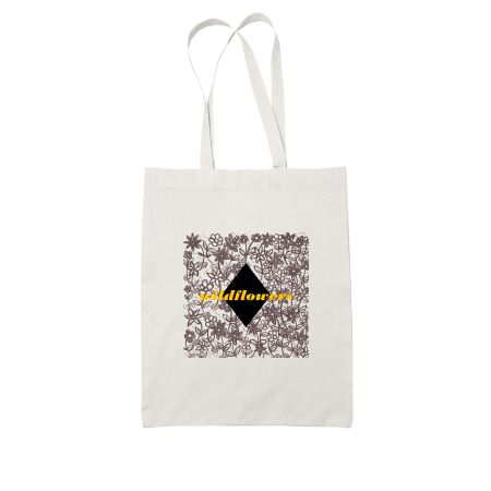 Purple Wildflowers White Tote Bag