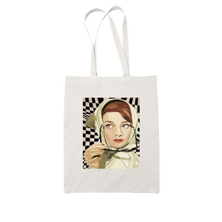 AUDREY HEPBURN - White Tote Bag - Frankly Wearing