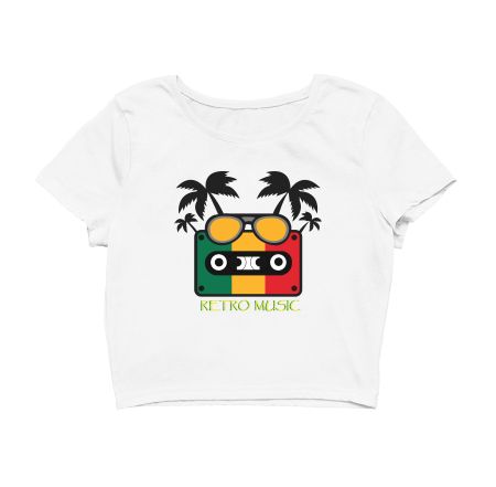 retro music Crop Top