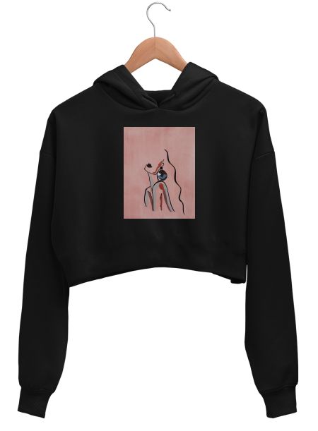 Abstract Woman  Crop Hoodie