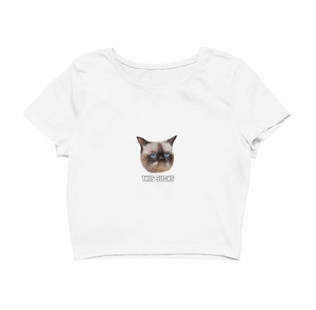 Angry cat Crop Top