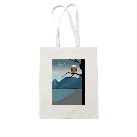 Landscape with Owl White Tote Bag