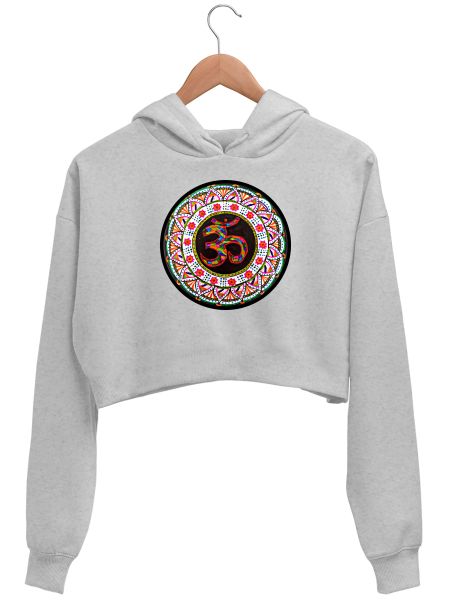 Sacred Om Mandala Crop Hoodie