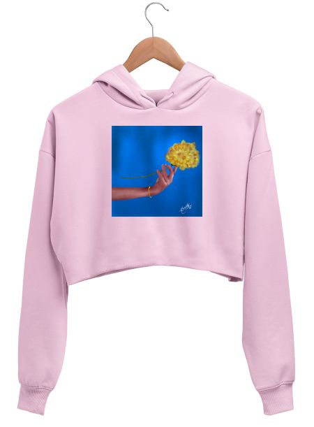 Golden flower Crop Hoodie
