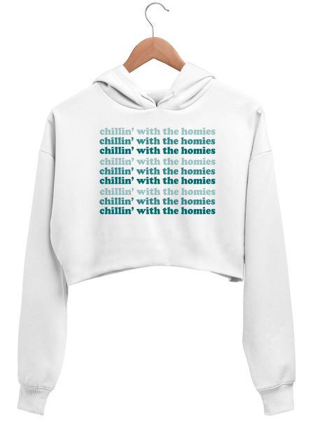 chillin' with the homies Crop Hoodie