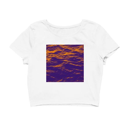 Abstract purple yellow wave texture.  Crop Top