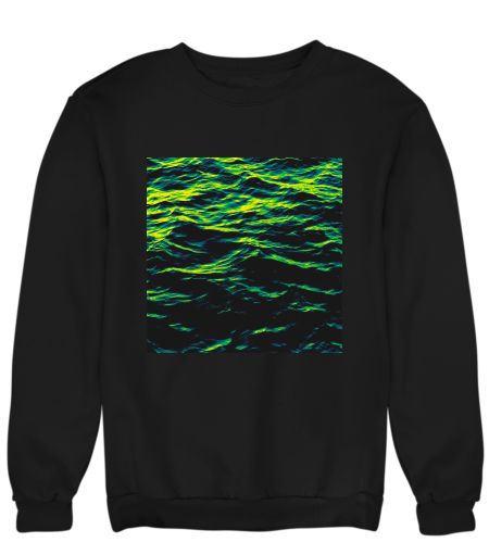 Abstract green dark blue wave texture.  Sweatshirt