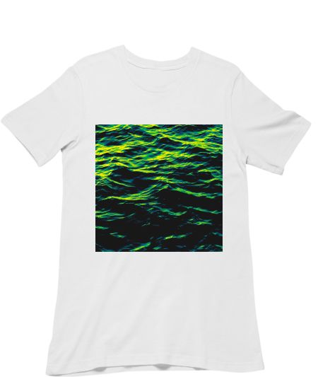 Abstract green dark blue wave texture.  Regular T-Shirt