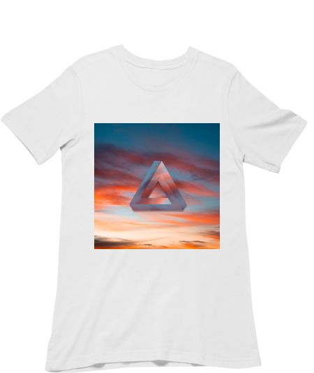 Abstract triangle with beautiful sunset. Classic T-Shirt