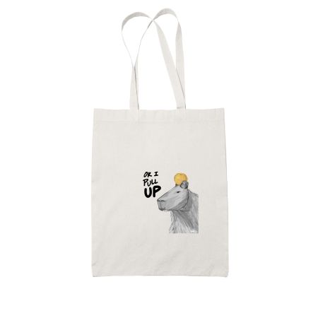 Ok I pull up | Capybara White Tote Bag