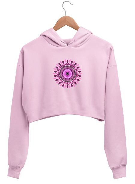 Flower Mandala Crop Hoodie