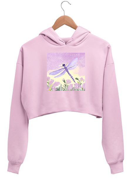 Dragonfly in Wonderland  Crop Hoodie