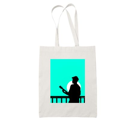 Man with guitar  White Tote Bag