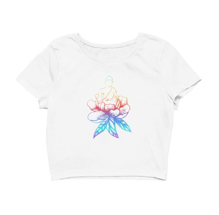 Buddha on Lotus Crop Top