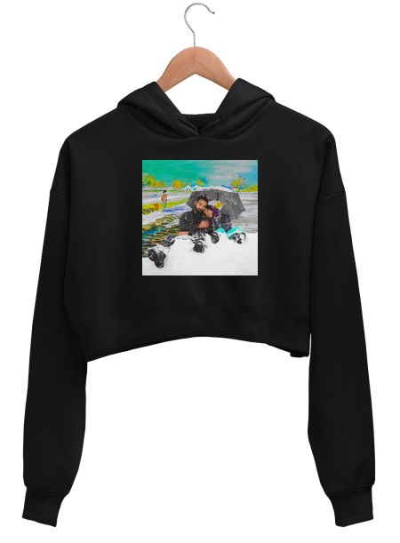 Haider X Landscape with Snow Crop Hoodie