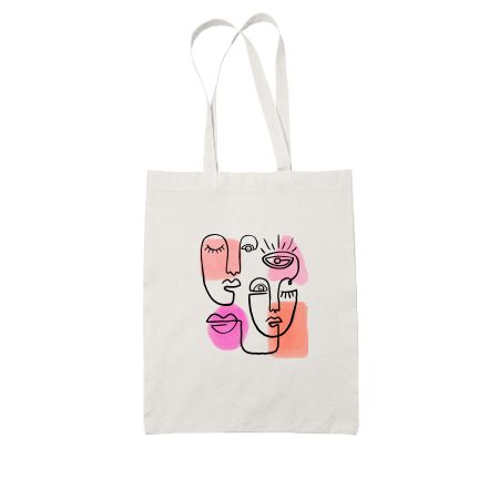 Abstract Face Art White Tote Bag