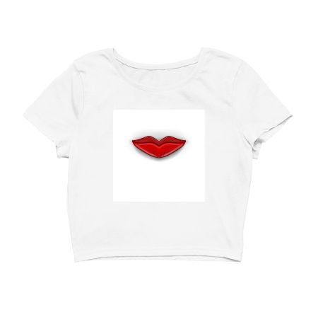 Red lips Crop Top