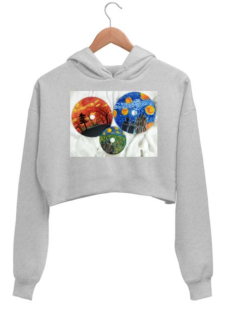 Van Gogh Acrylics Crop Hoodie