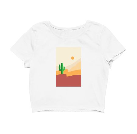 Abstract Cactus Canvas Crop Top