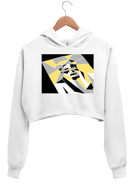 abstract geometric design Crop Hoodie