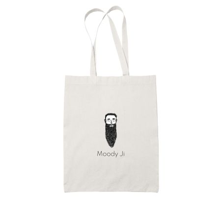 Moody Ji White Tote Bag