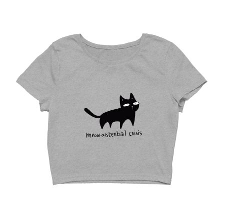 Meow-xistential crisis Crop Top