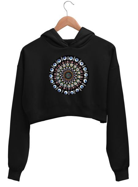 Dot Mandala Crop Hoodie