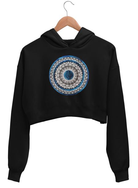 Galaxy Mandala1 Crop Hoodie