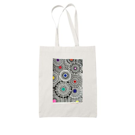 Full Page Mandala - White Tote Bag - Frankly Wearing