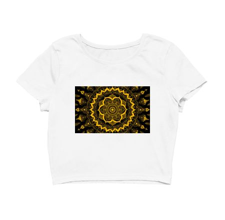 Mandala Art - Gold Crop Top