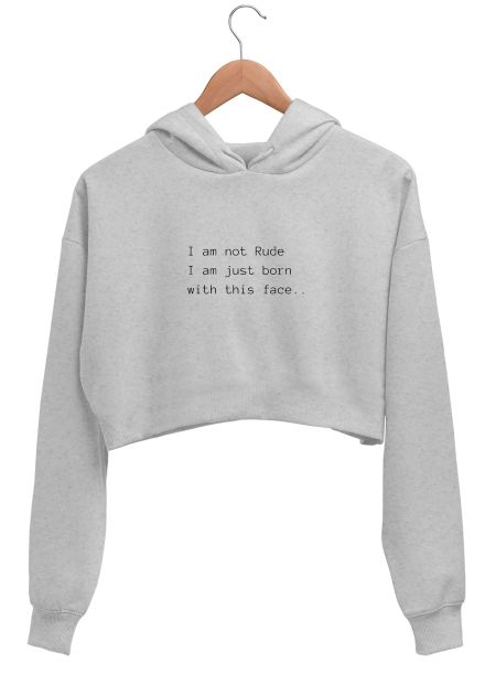 Not Rude Introvert quotes Crop Hoodie