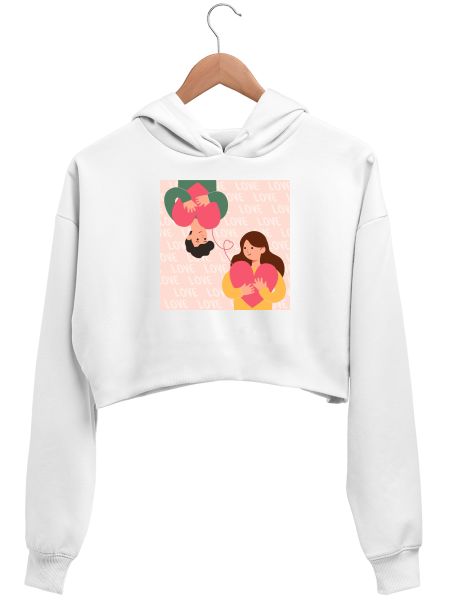 Valentines Day Gift Crop Hoodie