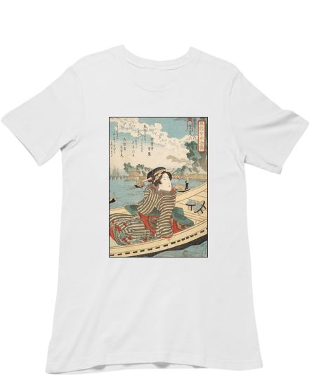 Woman in Boat on Sumida River  Regular T-Shirt