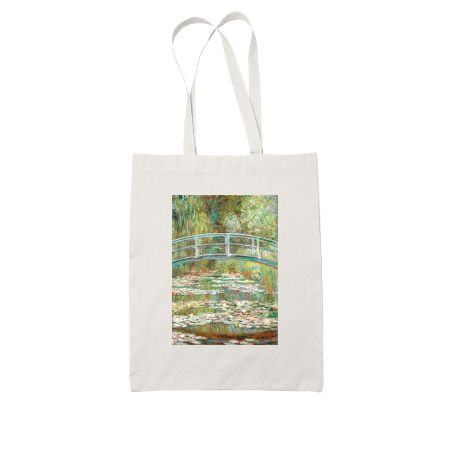 Bridge over a Pond of Water Lilies White Tote Bag