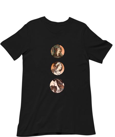 Stained Glass Collage by Alphonse Maria Mucha  Classic T-Shirt