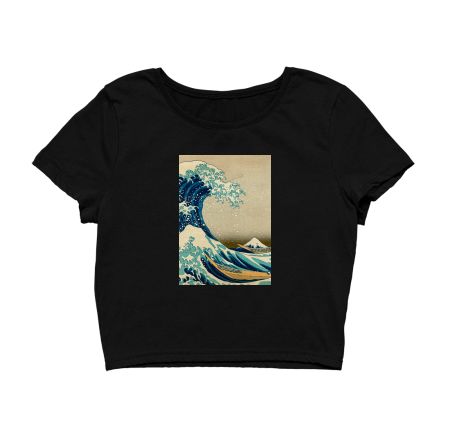 The Great Wave off Kanagawa by Hokusai Crop Top