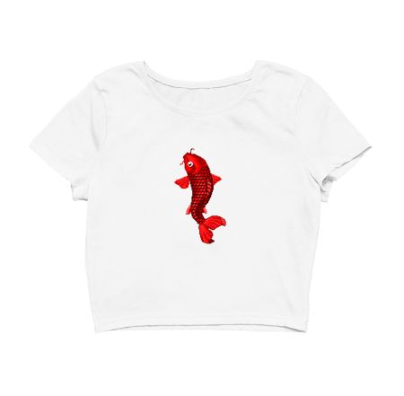 Pixelated koi Crop Top