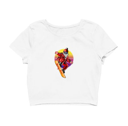 Santa Merry Christmas Crop Top